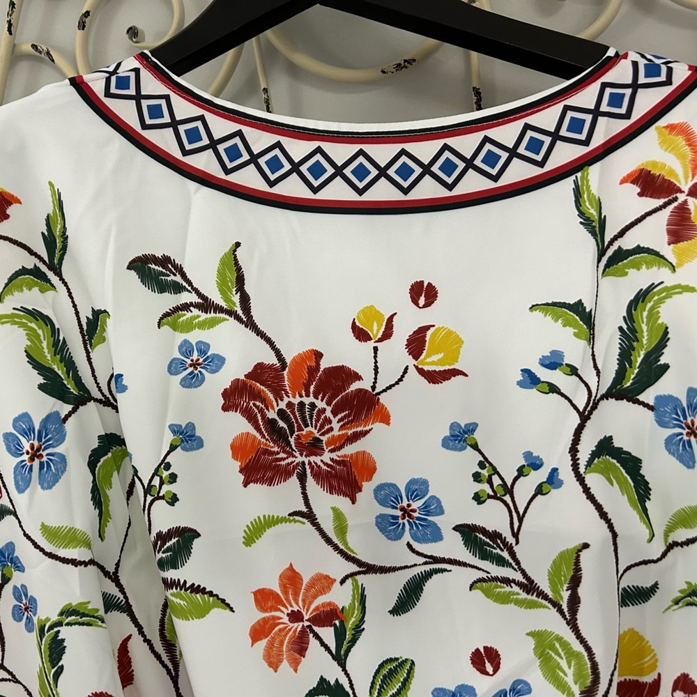 Cupshe Floral Embroidered Jumpsuit - White, Red, Blue, Green - Picture 5 of 8
